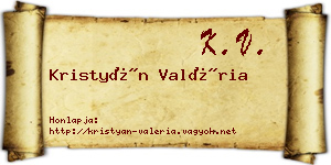 Kristyán Valéria névjegykártya