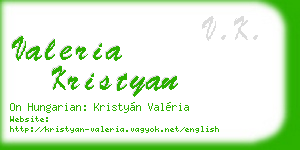 valeria kristyan business card